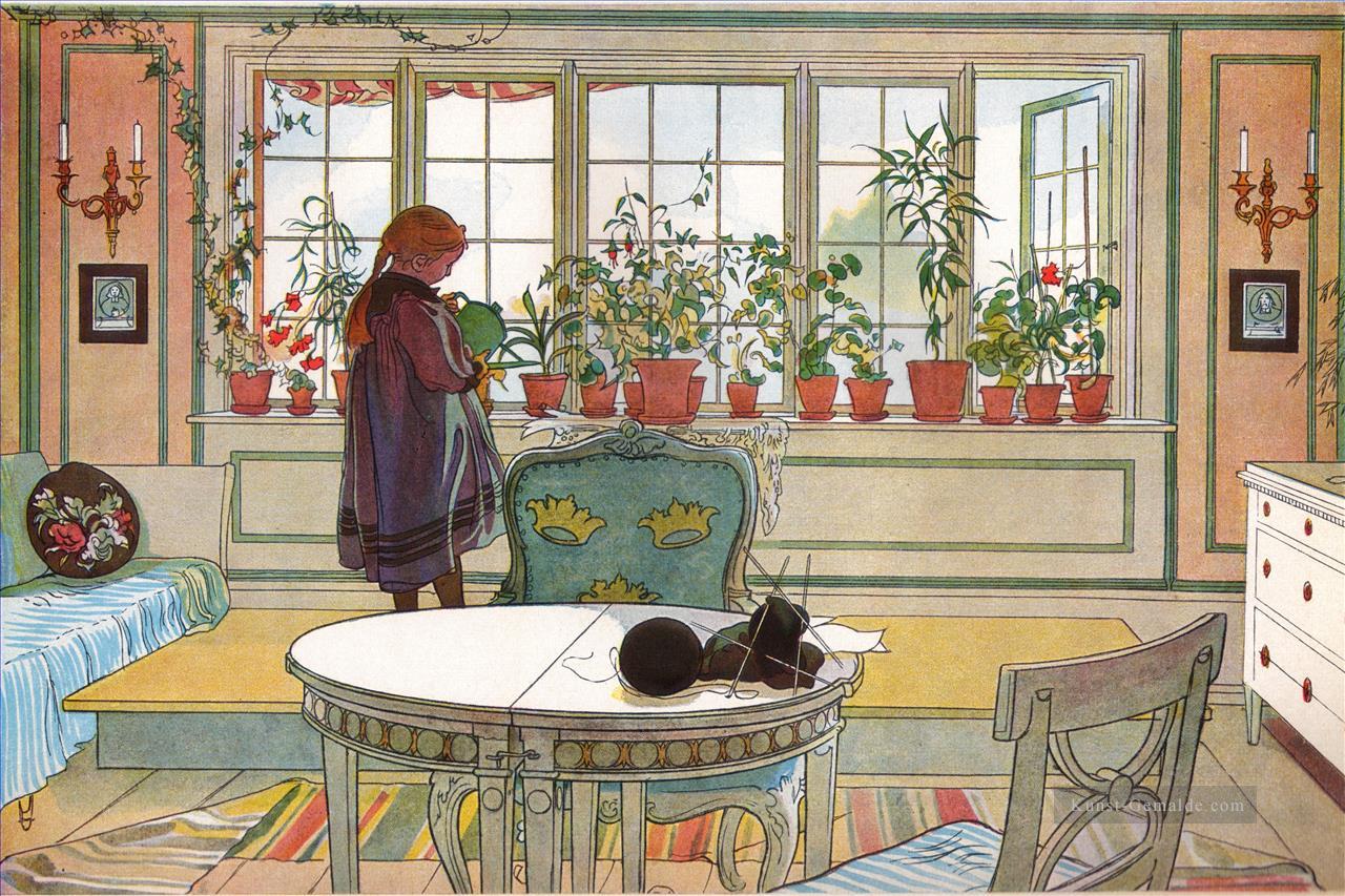 Blumen auf dem Fensterbrett 1894 Carl Larsson Ölgemälde